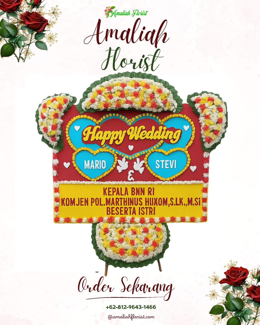 Papan Bunga Pernikahan Sumbermalang